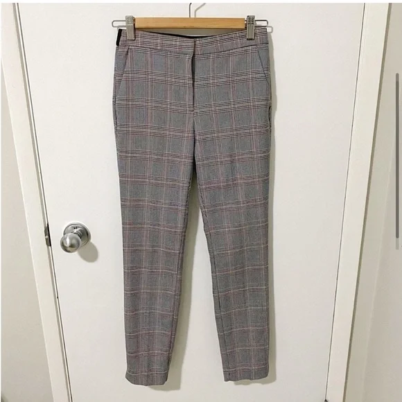 Zara Plaid Trouser Pant Grey size Xsmall - Picture 4 of 15